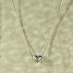 heart shape 925 silver necklace